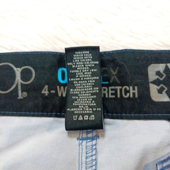 OP Oplex 4 Way Stretch Golf Performance Mens 44 Blue Striped Shorts. NWOT - Picture 4 of 10
